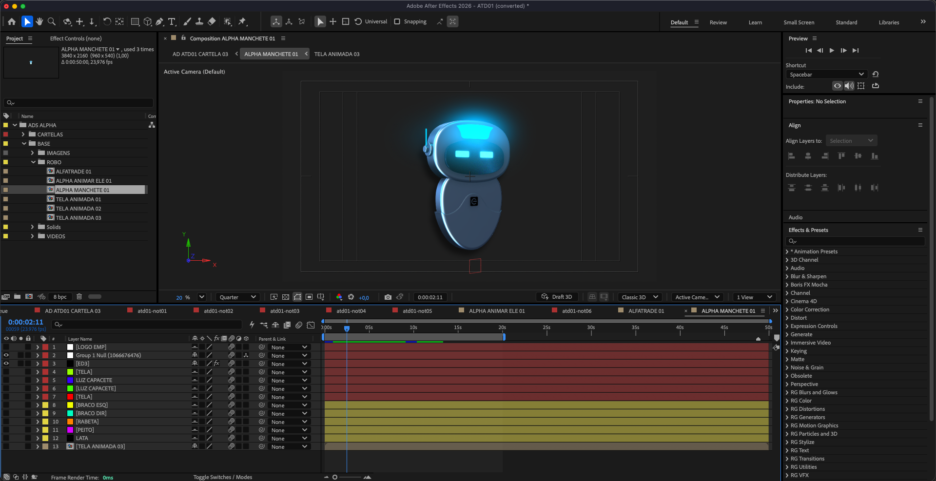 Composição no After Effects